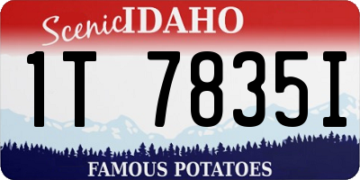 ID license plate 1T7835I
