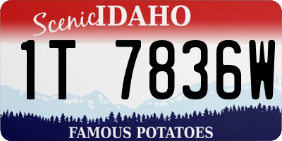 ID license plate 1T7836W