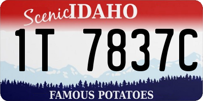 ID license plate 1T7837C