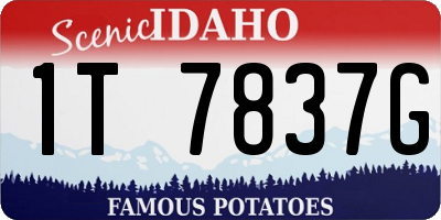 ID license plate 1T7837G