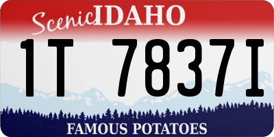 ID license plate 1T7837I