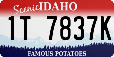 ID license plate 1T7837K
