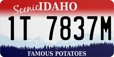 ID license plate 1T7837M