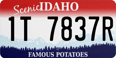 ID license plate 1T7837R