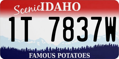 ID license plate 1T7837W