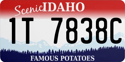 ID license plate 1T7838C