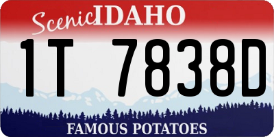 ID license plate 1T7838D