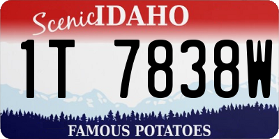 ID license plate 1T7838W