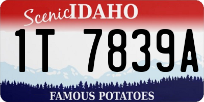 ID license plate 1T7839A