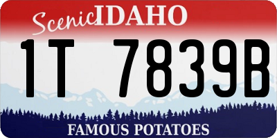ID license plate 1T7839B