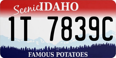 ID license plate 1T7839C