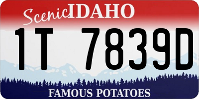 ID license plate 1T7839D