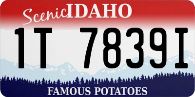 ID license plate 1T7839I
