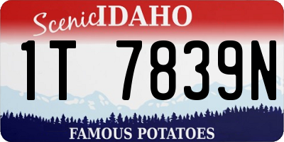 ID license plate 1T7839N