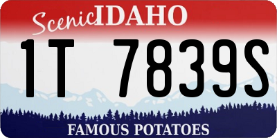 ID license plate 1T7839S