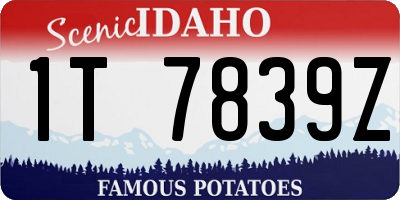 ID license plate 1T7839Z