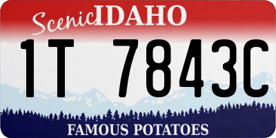 ID license plate 1T7843C