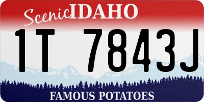 ID license plate 1T7843J