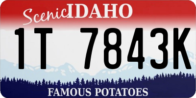ID license plate 1T7843K