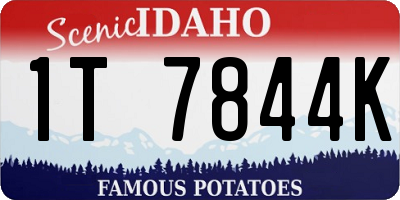 ID license plate 1T7844K