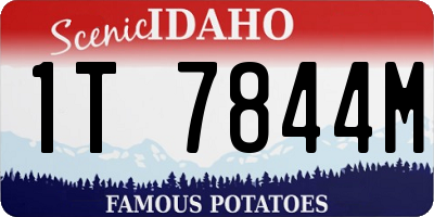 ID license plate 1T7844M