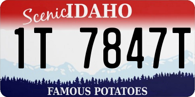 ID license plate 1T7847T