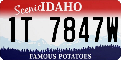 ID license plate 1T7847W