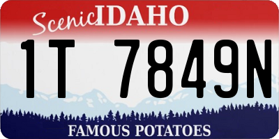 ID license plate 1T7849N