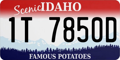 ID license plate 1T7850D