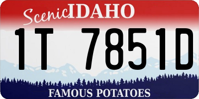 ID license plate 1T7851D