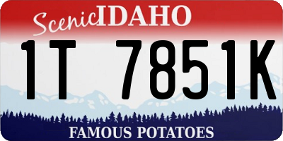 ID license plate 1T7851K
