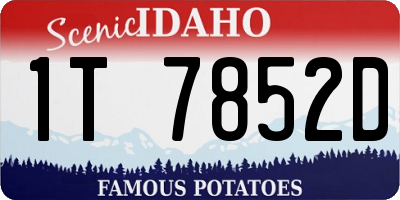 ID license plate 1T7852D