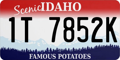 ID license plate 1T7852K