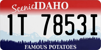 ID license plate 1T7853I