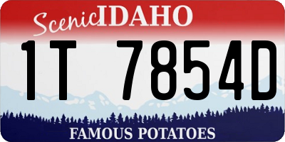 ID license plate 1T7854D