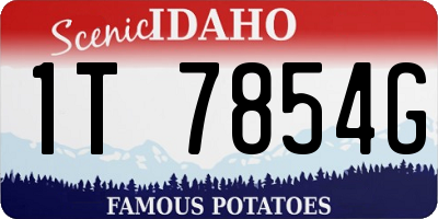 ID license plate 1T7854G