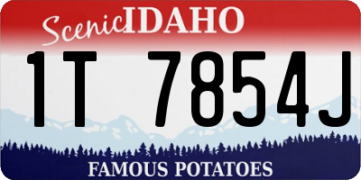 ID license plate 1T7854J