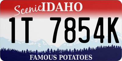 ID license plate 1T7854K