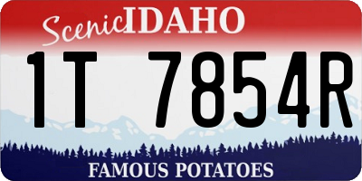 ID license plate 1T7854R