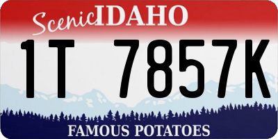ID license plate 1T7857K