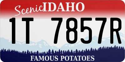 ID license plate 1T7857R