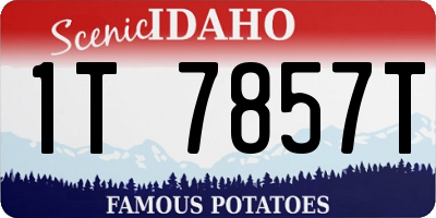 ID license plate 1T7857T