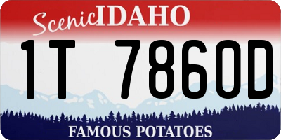 ID license plate 1T7860D