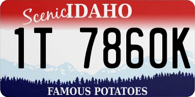 ID license plate 1T7860K