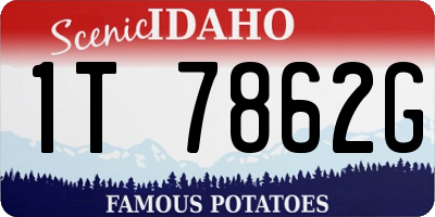 ID license plate 1T7862G