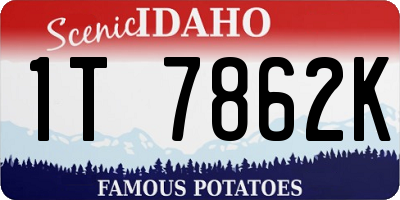 ID license plate 1T7862K