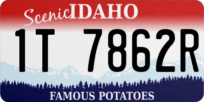 ID license plate 1T7862R