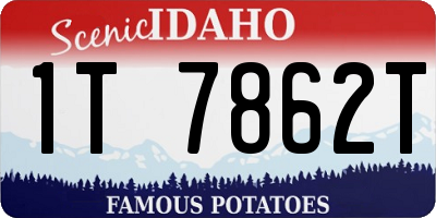 ID license plate 1T7862T