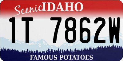 ID license plate 1T7862W