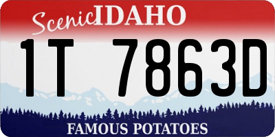 ID license plate 1T7863D